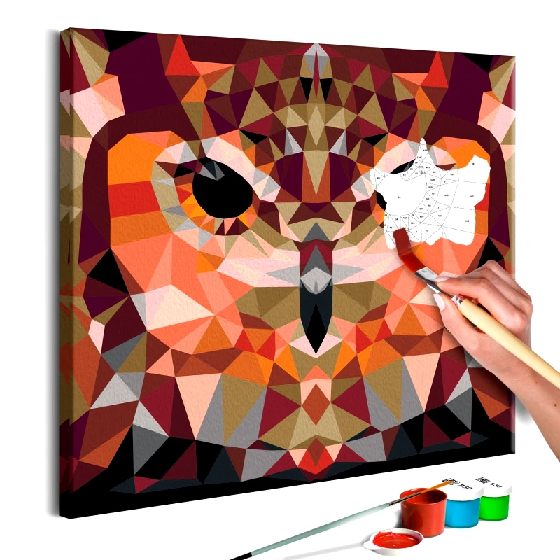 PoliHome Πίνακας για να τον ζωγραφίζεις - Owl (Geometrical) 40x40