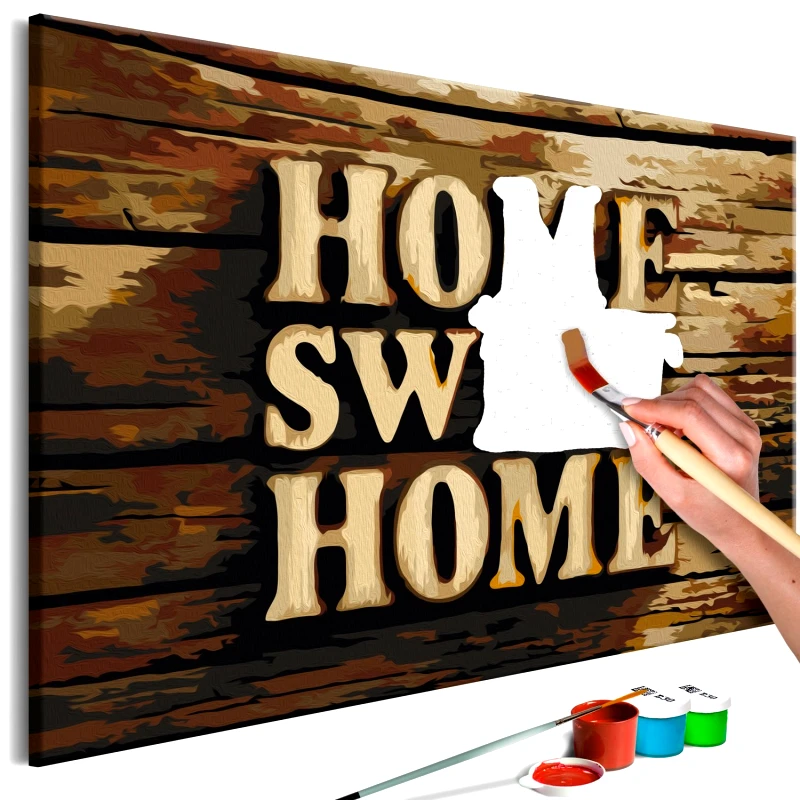 PoliHome Πίνακας για να τον ζωγραφίζεις - Wooden Home 60x40