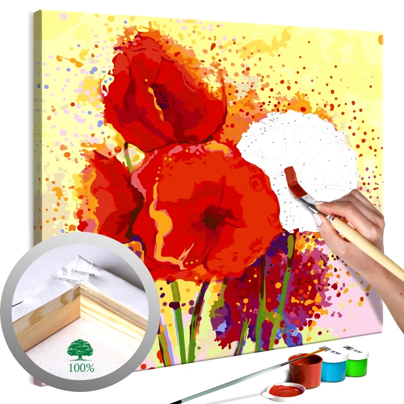 PoliHome Πίνακας για να τον ζωγραφίζεις - Poppies (modern) 60x60