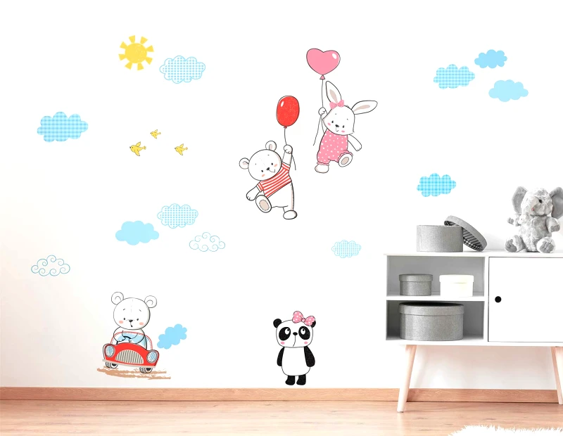PoliHome Διακοσμητικά αυτοκόλλητα τοίχου Funny Bears