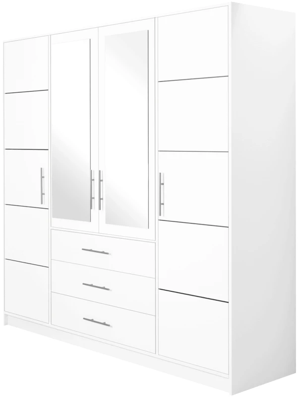 PoliHome Ντουλάπα Bali 4D τετράφυλλη-Leuko