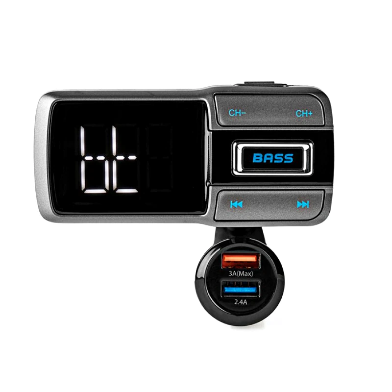 PoliHome Bluetooth handsfree αυτοκινήτου 3 σε 1 Nedis CATR101BK με αναμεταδότη FM φορτιστή