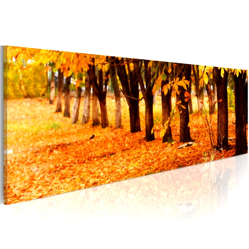 PoliHome Πίνακας - Park covered with golden leaves 135x45