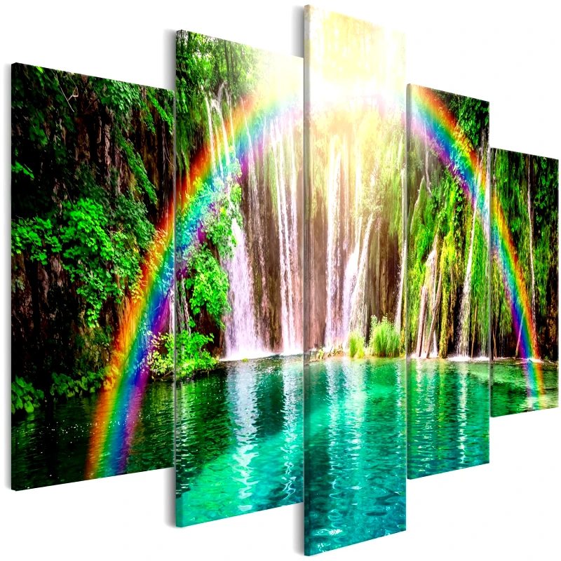PoliHome Πίνακας - Rainbow Time (5 Parts) Wide 225x100