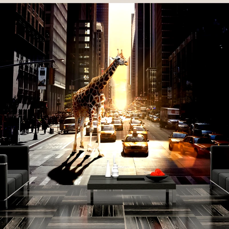 PoliHome Φωτοταπετσαρία - Giraffe in the big city 250x193