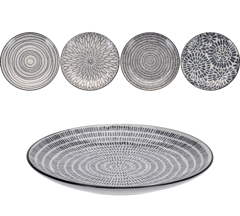PoliHome Σετ πιάτα stoneware με σχέδιο