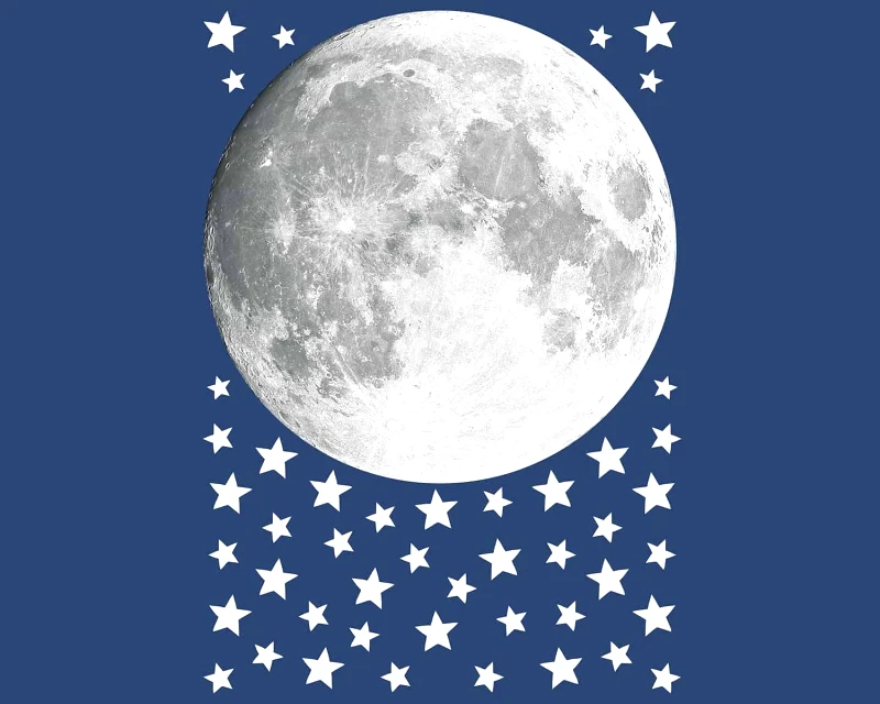 PoliHome Διακοσμητικά αυτοκόλλητα τοίχου Moon φωσφορίζοντα L