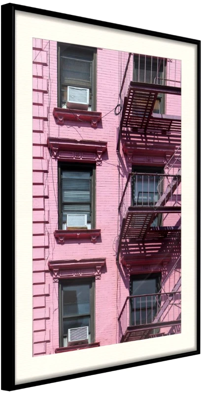 PoliHome Αφίσα - Pink Facade - 40x60 - Μαύρο - Με πασπαρτού