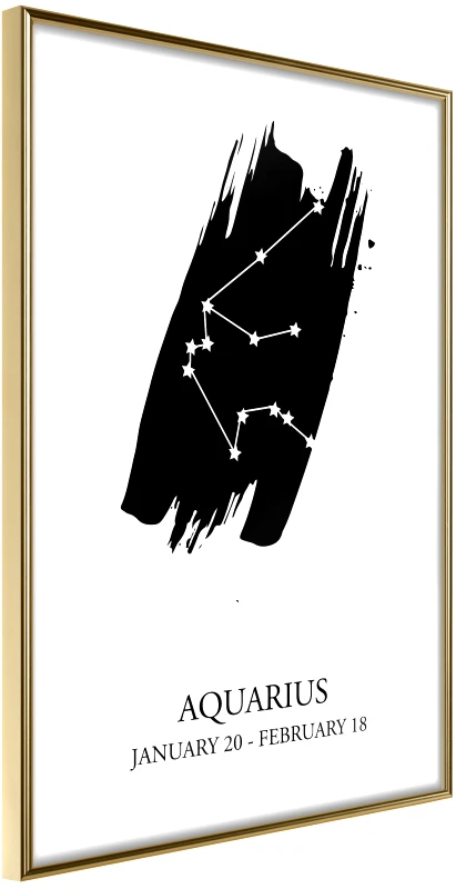 Αφίσα - Zodiac: Aquarius I - 30x45 - Χρυσό - Χωρίς πασπαρτού φωτογραφία
