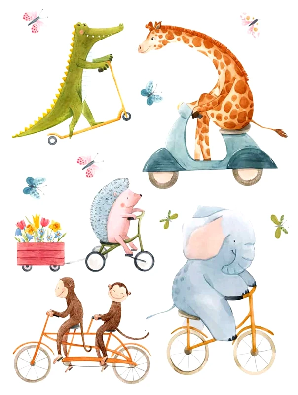 PoliHome Διακοσμητικά αυτοκόλλητα τοίχου Riding Animals Ango
