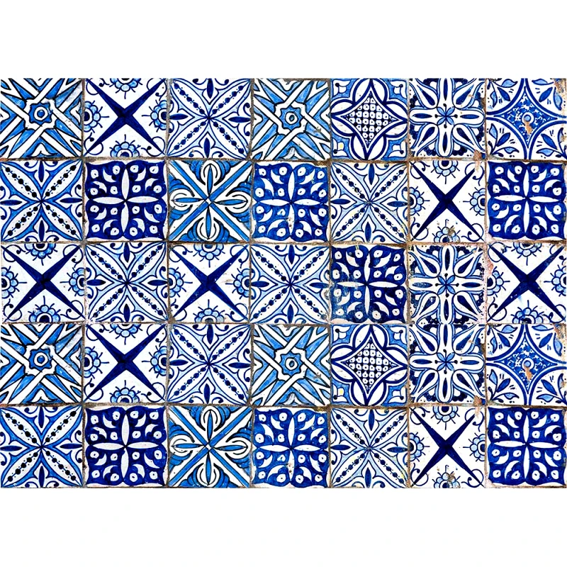 PoliHome Πλάτη προστασίας τοίχου εστιών κουζίνας Blue Azulejos L
