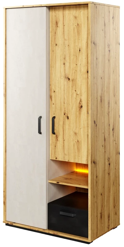 PoliHome Ντουλάπα Qubic 2D1S Δίφυλλη