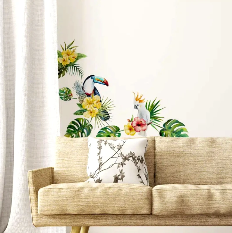 PoliHome Διακοσμητικά αυτοκόλλητα τοίχου Tropical Birds L