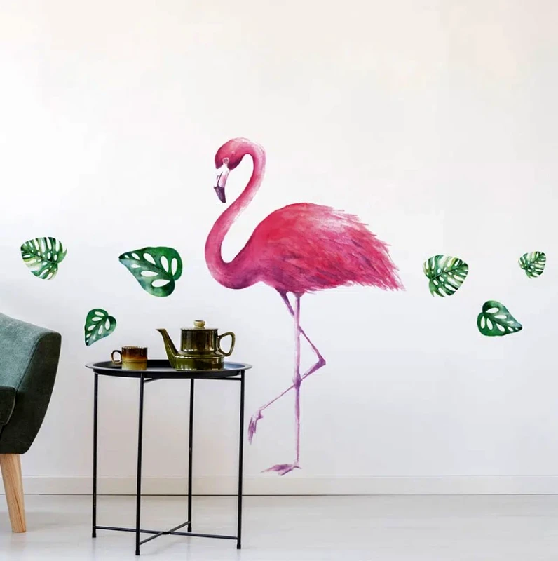 PoliHome Διακοσμητικά αυτοκόλλητα τοίχου Tropical Flamingos L
