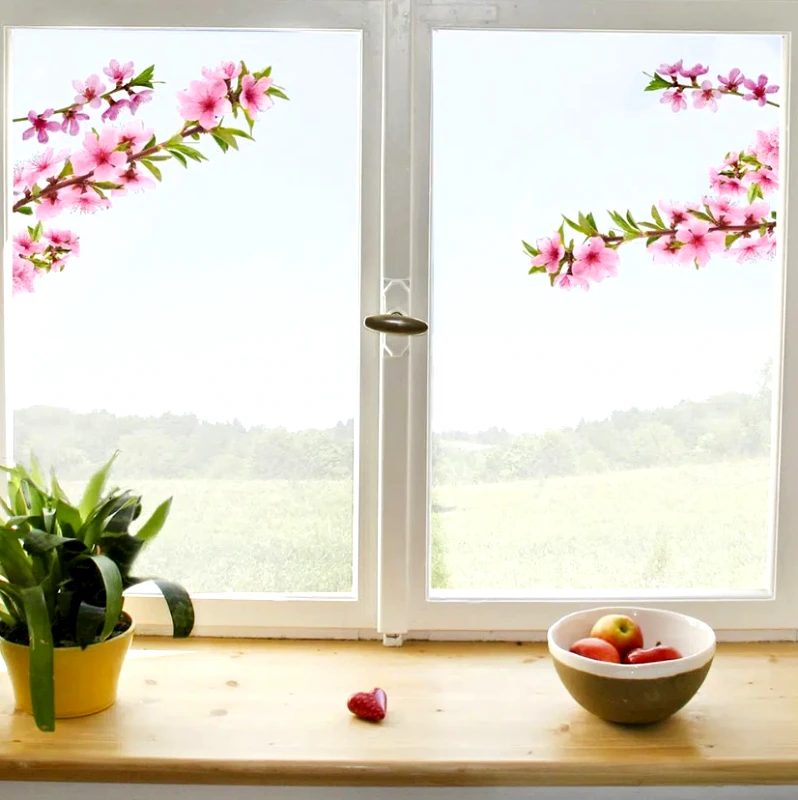 PoliHome Διακοσμητικά αυτοκόλλητα τζαμιού Peach Branch S