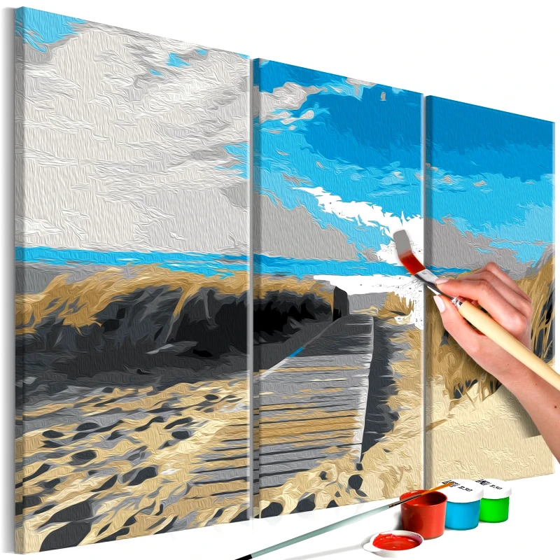 PoliHome Πίνακας για να τον ζωγραφίζεις - Beach (Blue Sky) 60x40