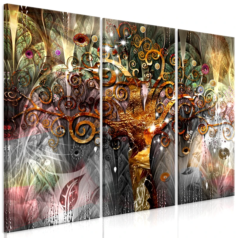 Πίνακας - Golden Tree (3 Parts) 90x60 φωτογραφία