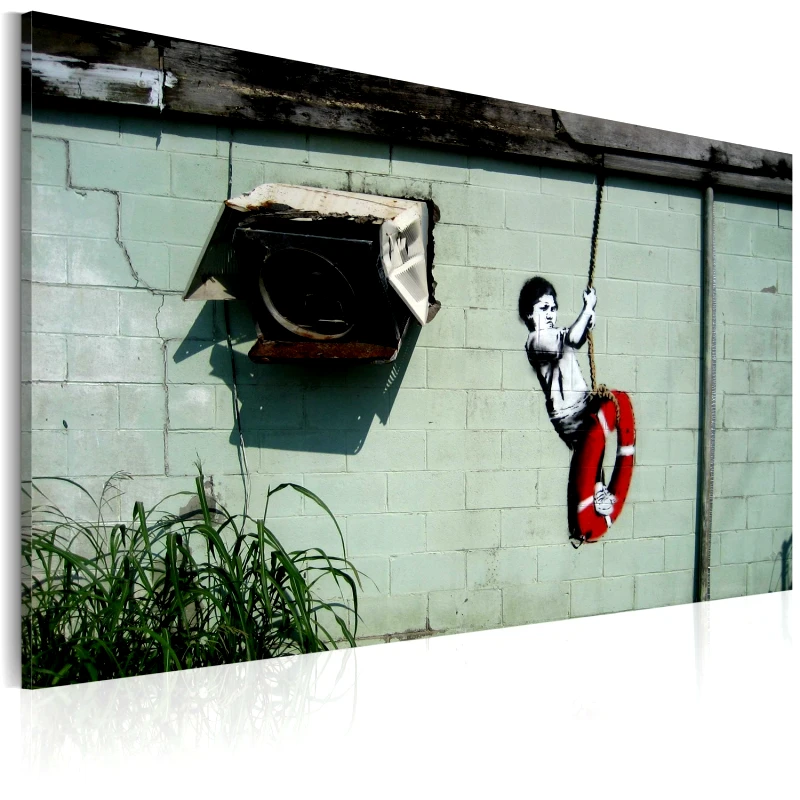 PoliHome Πίνακας - Boy on a swing (Banksy) 60x40