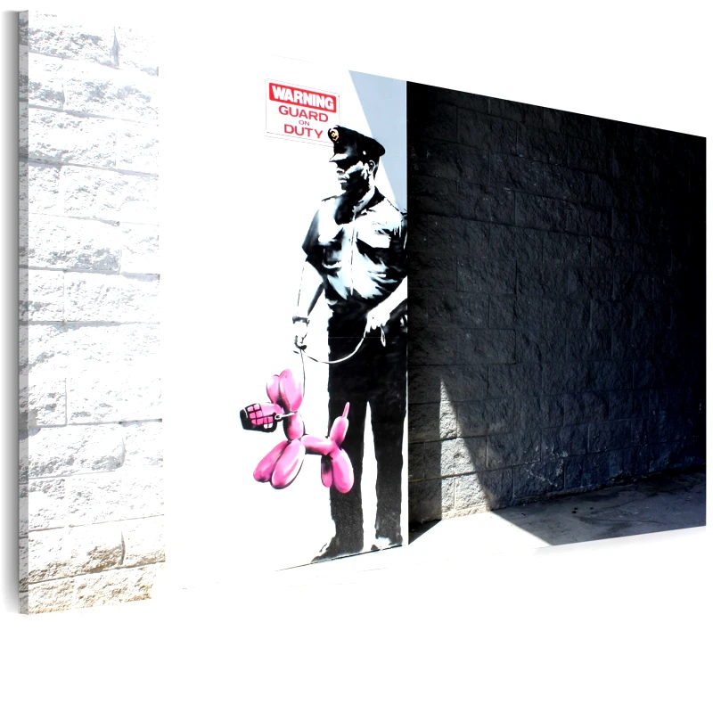 PoliHome Πίνακας - Police guard and pink balloon dog (Banksy) 60x40
