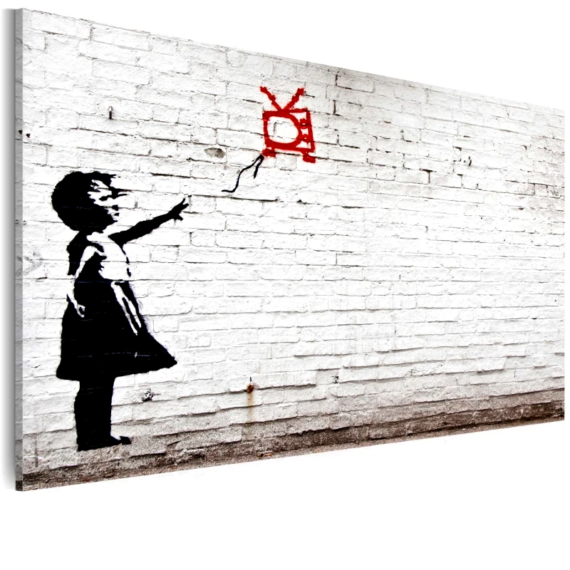 PoliHome Πίνακας - Girl with TV (Banksy) 60x40