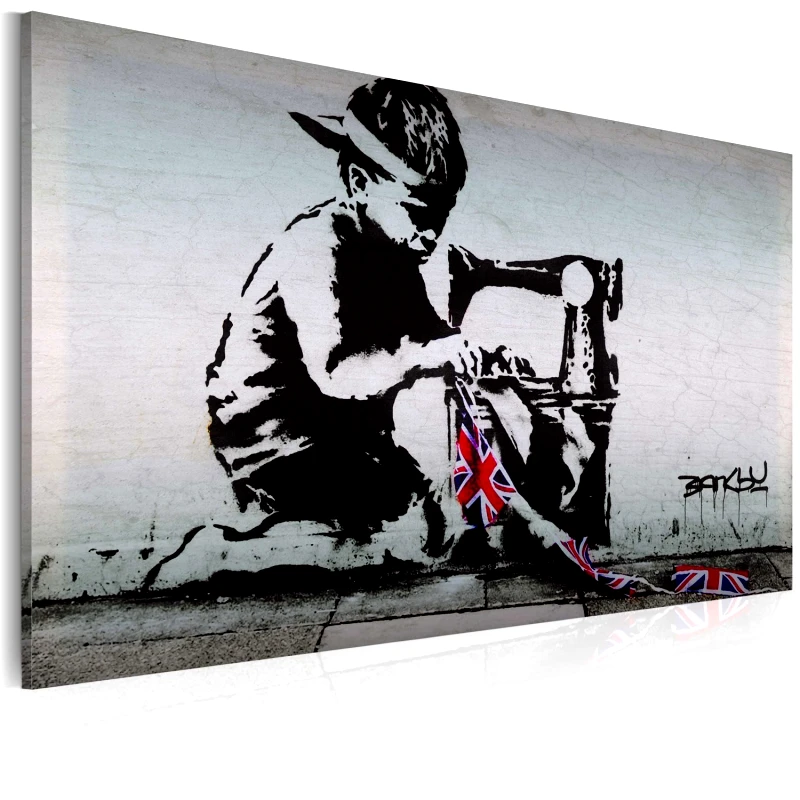 PoliHome Πίνακας - Union Jack Kid (Banksy) 60x40
