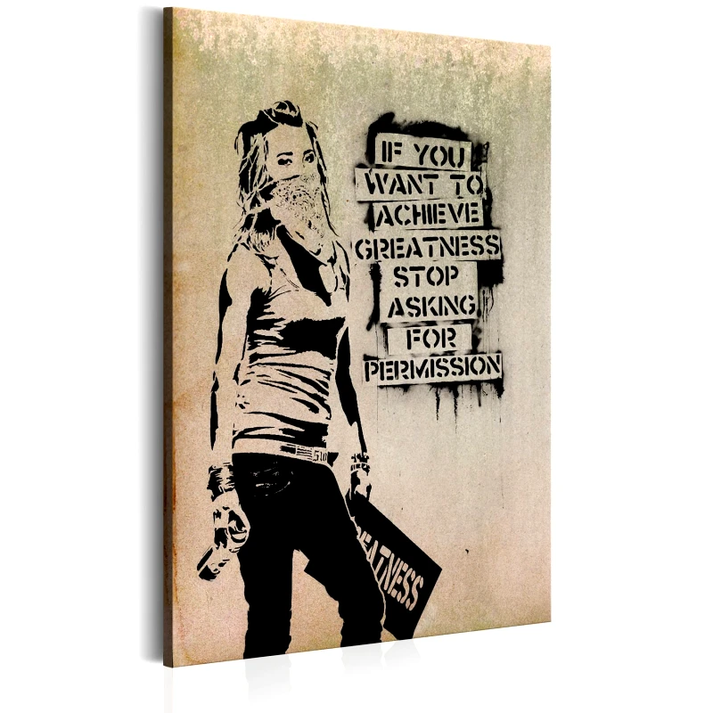 PoliHome Πίνακας - Graffiti Slogan by Banksy 80x120