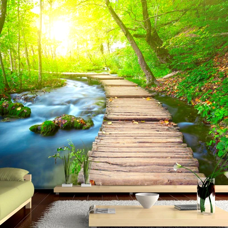Αυτοκόλλητη φωτοταπετσαρία - Green forest - 147x105 φωτογραφία