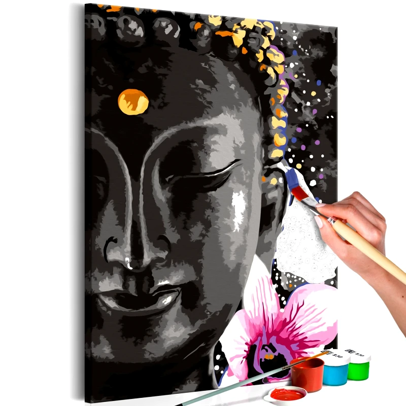 PoliHome Πίνακας για να τον ζωγραφίζεις - Buddha and Flower 40x60