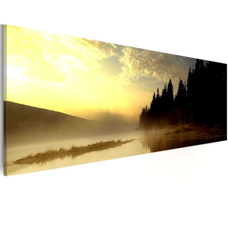 PoliHome Πίνακας - Fog Over A Lake 135x45