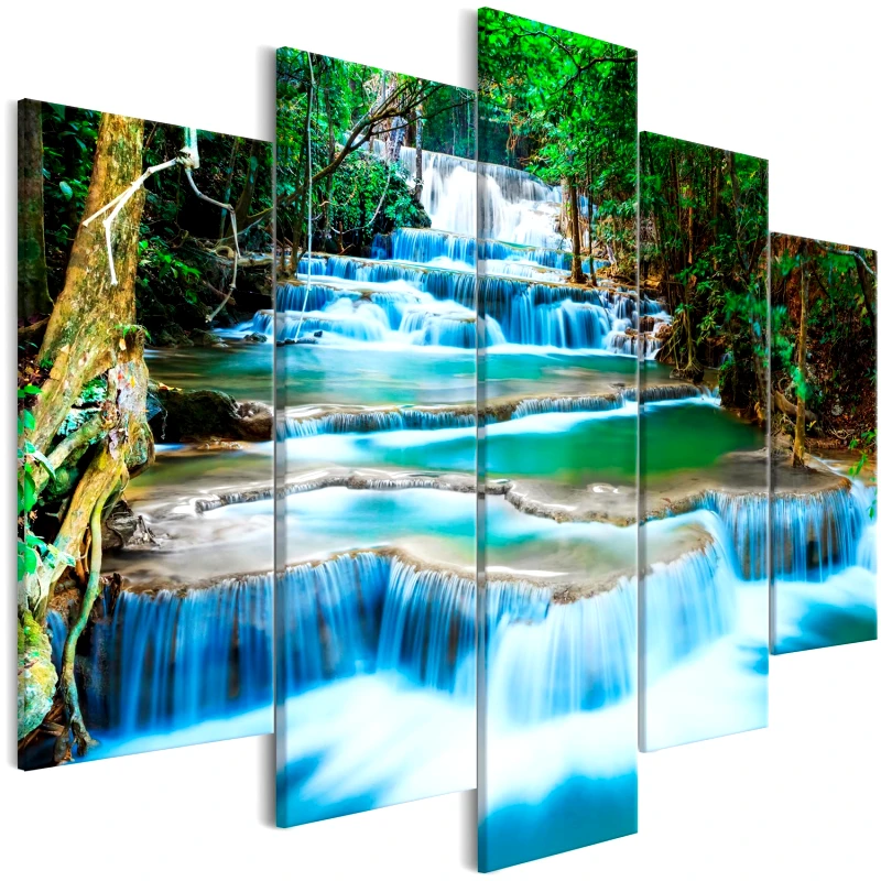 PoliHome Πίνακας - Waterfall in Kanchanaburi (5 Parts) Wide 225x100