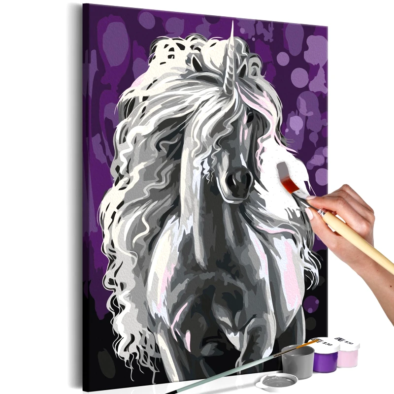 PoliHome Πίνακας για να τον ζωγραφίζεις - White Unicorn 40x60