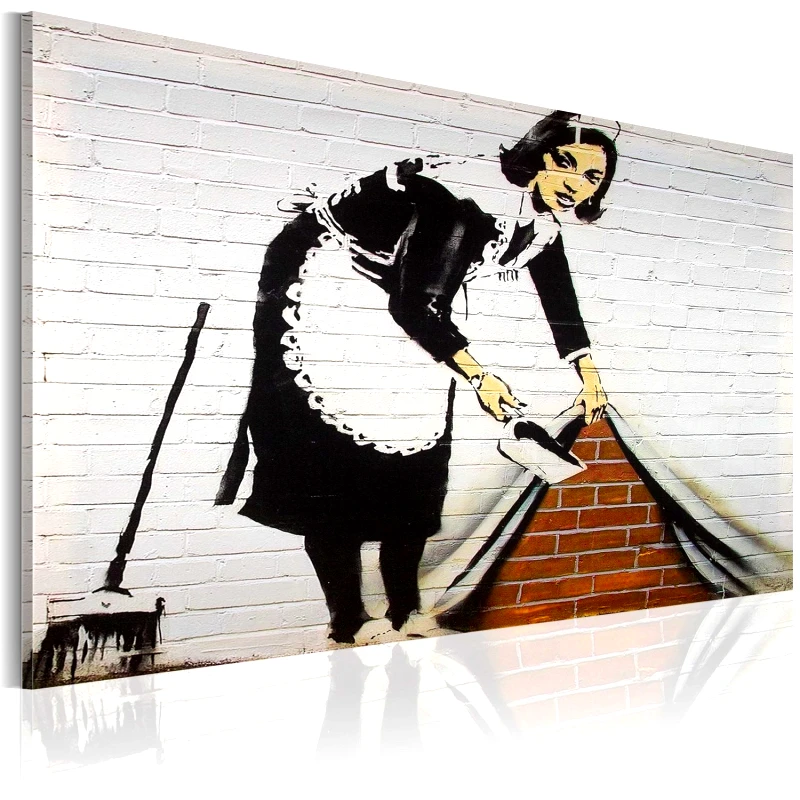 PoliHome Πίνακας - Cleaning lady (Banksy) 60x40