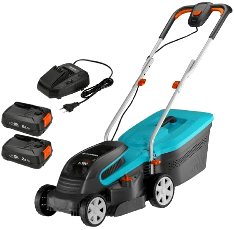 PoliHome Χλοοκοπτική μηχανή μπαταρίας Gardena σετ Power Max 32/36V P4A