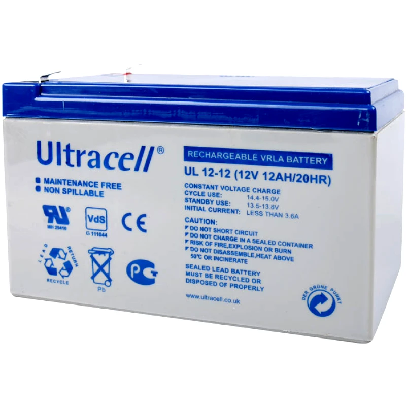 PoliHome Μπαταρίες μολύβδου Ultracell 12V 12Ah F1