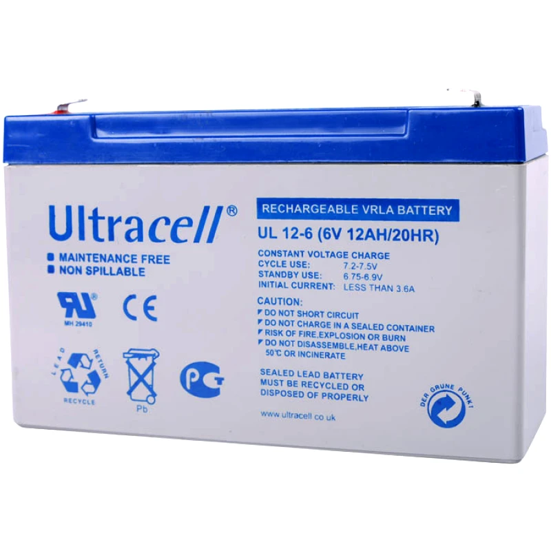 PoliHome Μπαταρίες μολύβδου Ultracell 6V 12Ah F1