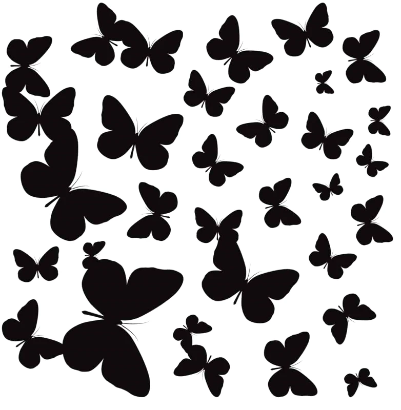 PoliHome Διακοσμητικά αυτοκόλλητα τοίχου Butterflies Silhouettes Ango