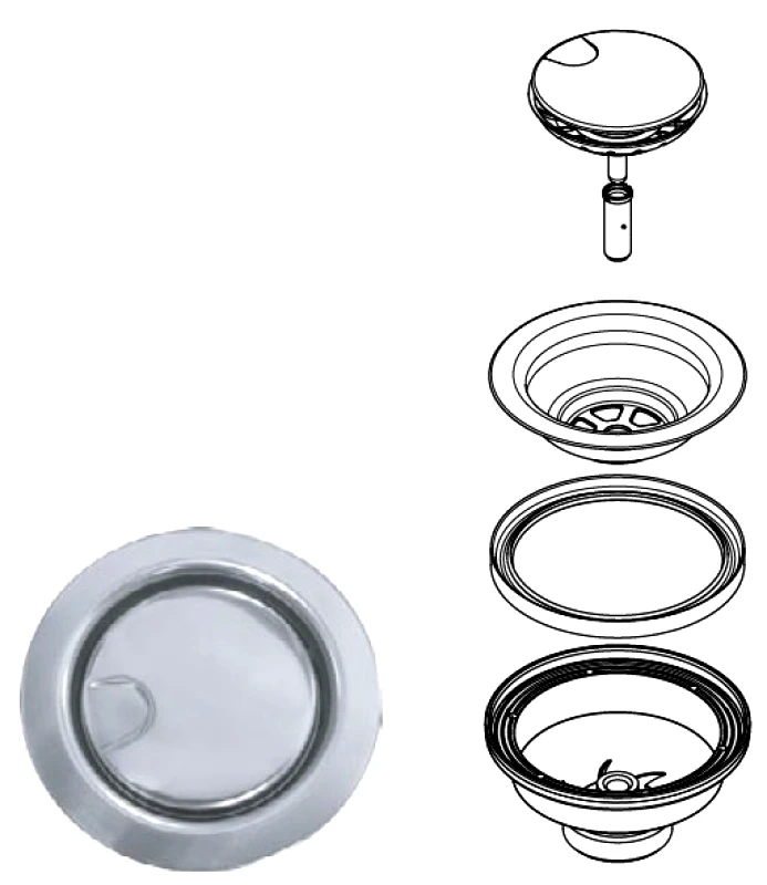 PoliHome Βαλβίδα νεροχύτη Sanitec Rondo Standard