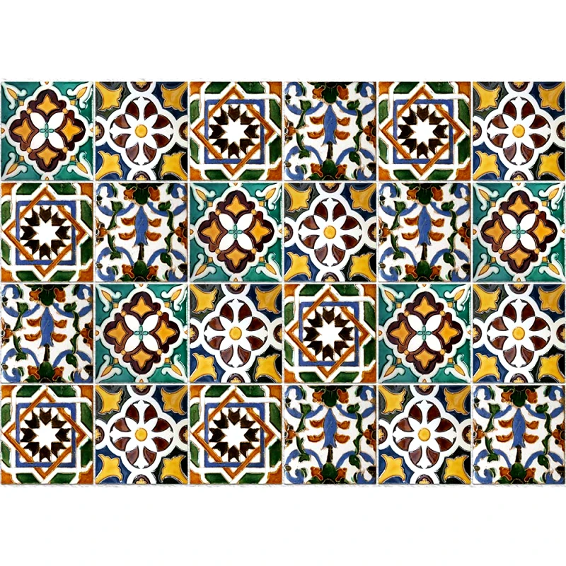 PoliHome Πλάτη προστασίας τοίχου εστιών κουζίνας Green Tiles L