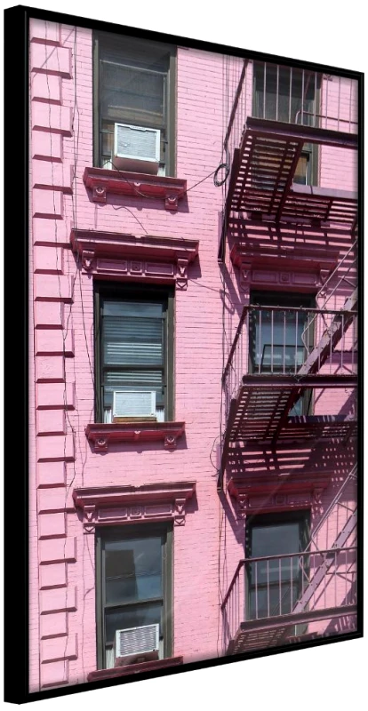 PoliHome Αφίσα - Pink Facade - 30x45 - Μαύρο - Χωρίς πασπαρτού