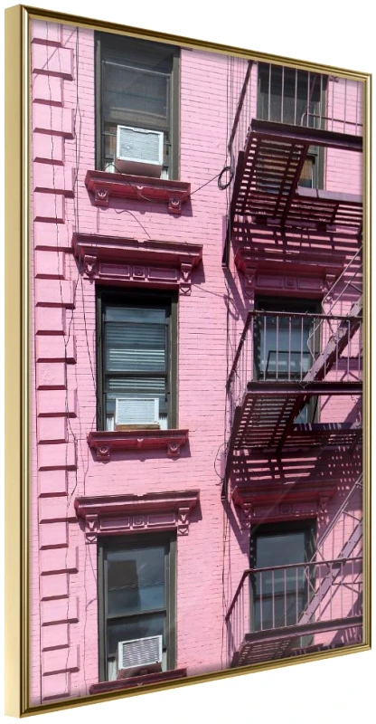 PoliHome Αφίσα - Pink Facade - 20x30 - Χρυσό - Χωρίς πασπαρτού