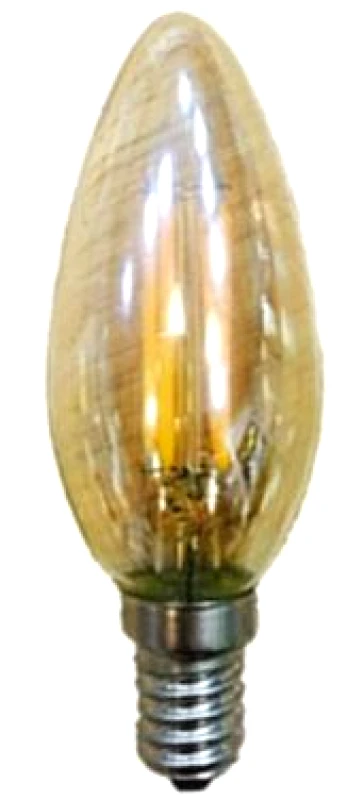 PoliHome Λαμπτήρας LED Filament E14 Candle 4W 2700K Dimmable Amber