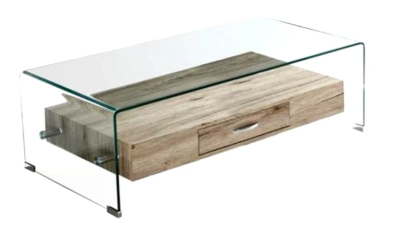 PoliHome Τραπεζάκι σαλονιού Glasser Wood