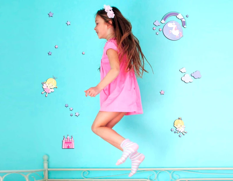 PoliHome Διακοσμητικά αυτοκόλλητα τοίχου Happy Fairies 3D