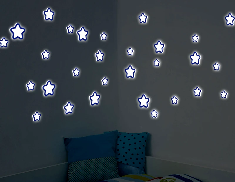 PoliHome Διακοσμητικά αυτοκόλλητα τοιχου Glow Star M Φωσφορίζοντα