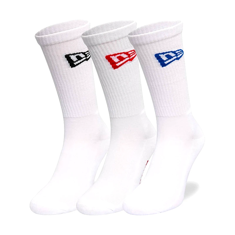 New era New era - New Era Flag White 3 Pack Crew Socks - 100/0091