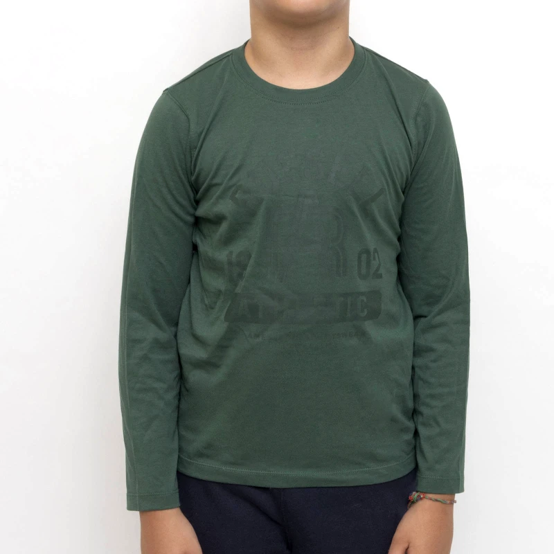 Russell Athletic Russell Athletic - L/S CREW NECK T-SHIRT - DARK GREEN