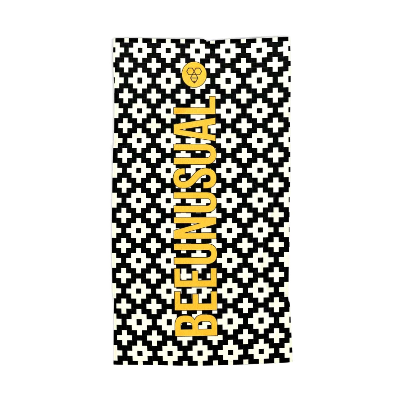 Bee Unusual Bee Unusual - HANAN PACHA BEACH TOWEL 100X150CM - OFF WHITE / BLACK
