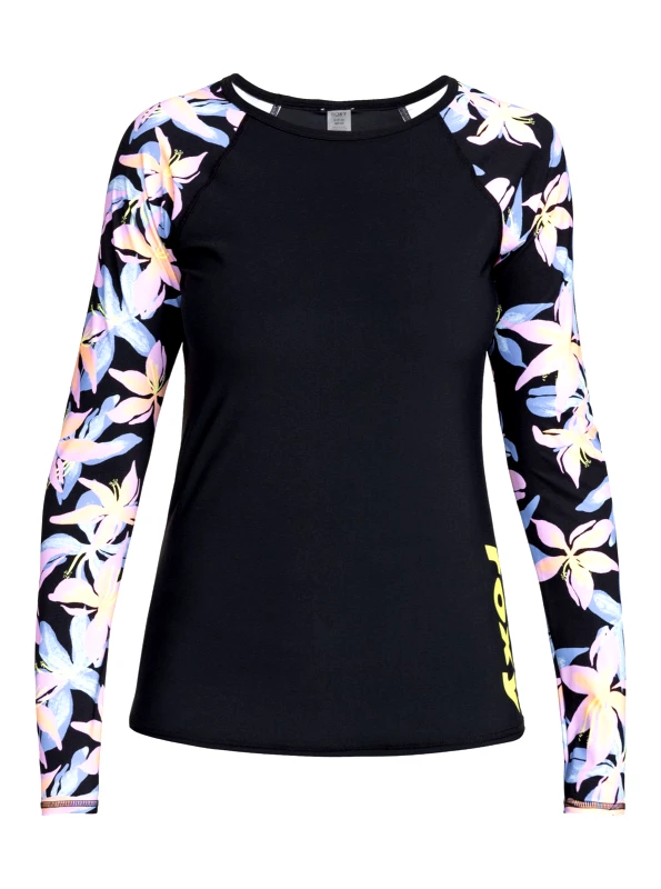 Roxy Roxy - ROXY ACTIVE LS LYCRA PRINTED 2 ΜΑΓΙΟ ΓΥΝΑΙΚΕΙΟ - ANTHRACITE KISS