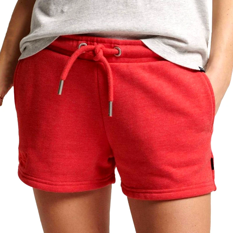Superdry Superdry - VINTAGE LOGO EMB JERSEY SHORT - PAPAYA RED MARL