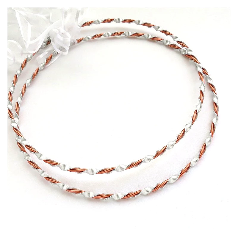 Asimenio Στέφανα Γάμου επάργυρα με Rose Gold